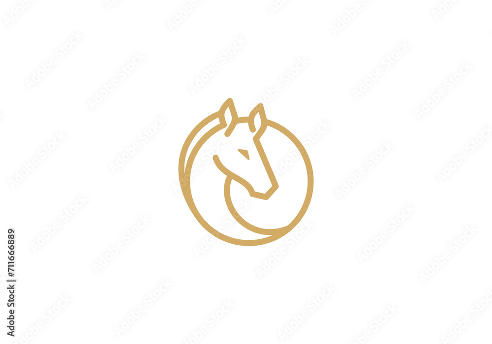 horse head logo design. linear style luxury icon template horse head logo design. linear style luxury icon template