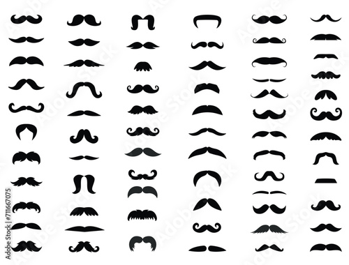 Mustache silhouette vector art white background