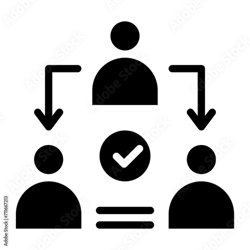 Delegation Task icon vector image. Can be used for Product Management.