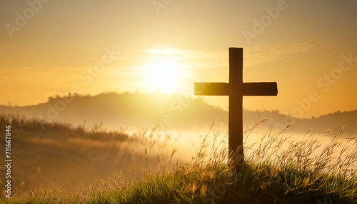 cross in the sunset