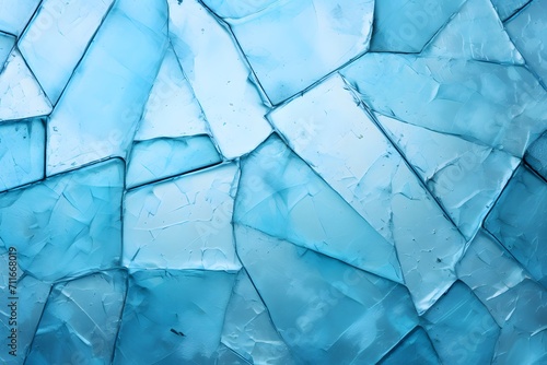 Blue broken glass texture background