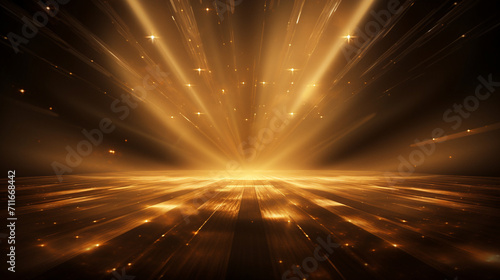 Abstract background with rays of light and bokeh. 3d rendering. Generative AI