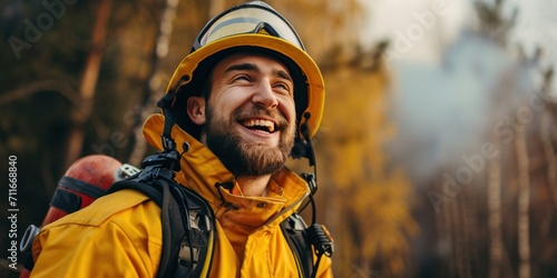 Photograph of Portrait of happy fireman © Attasit