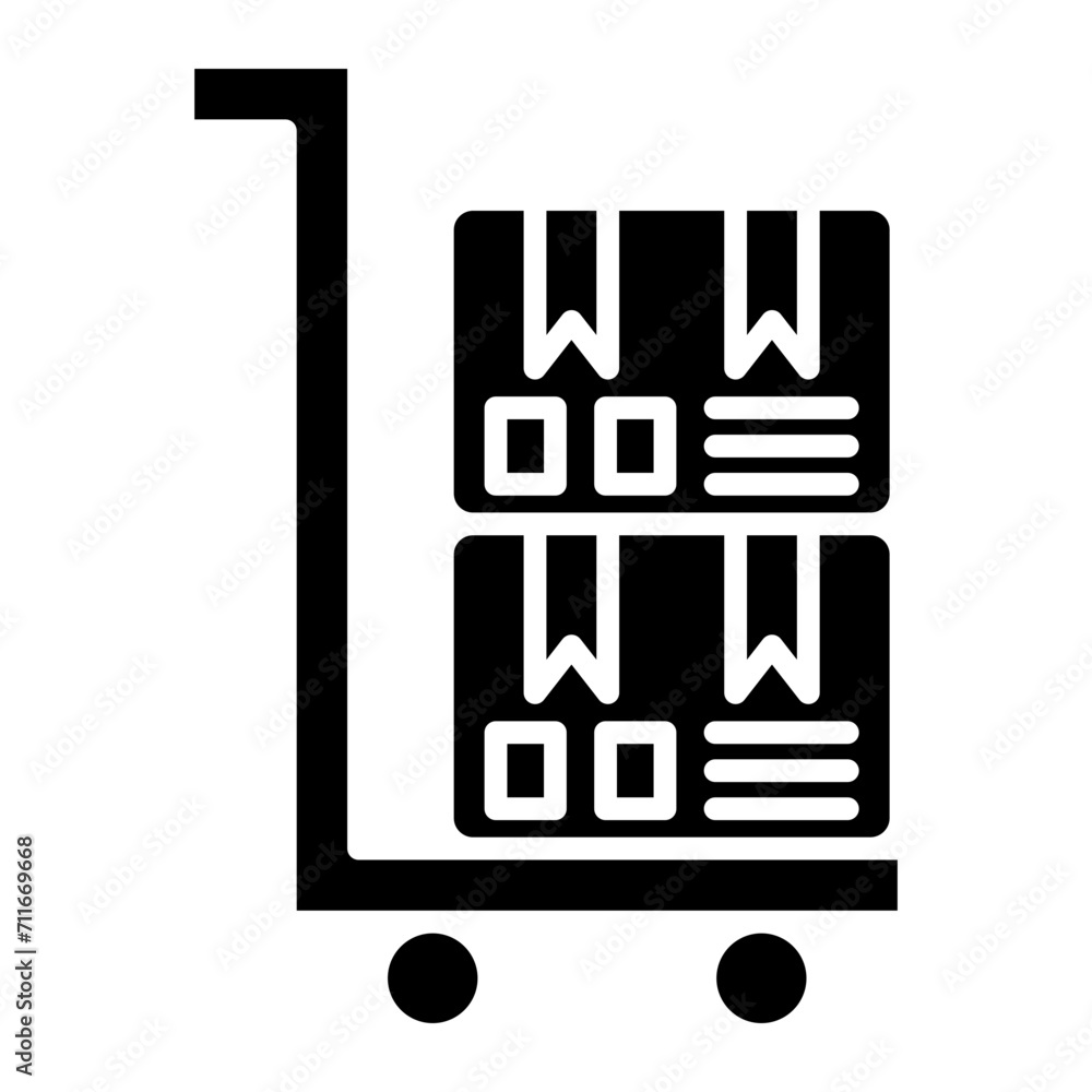 Trolley icon vector image. Can be used for Delivery and Logistics.
