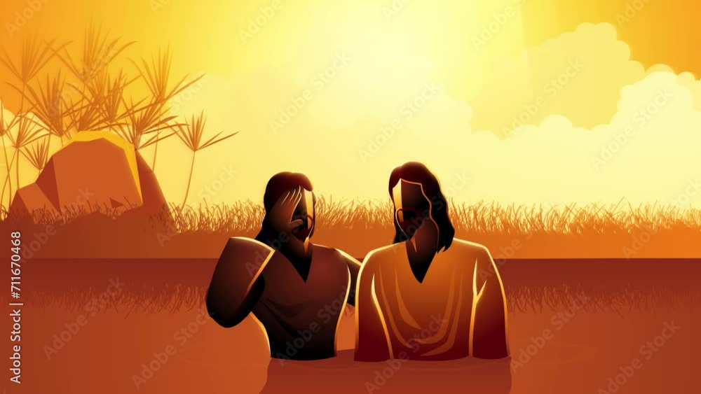 Biblical motion graphics series, Jesus baptised by John the Baptist ...
