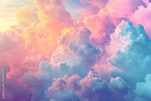 Pastel colored clouds in a dreamy sky