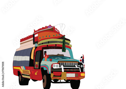 cartoon red truck © mukesh