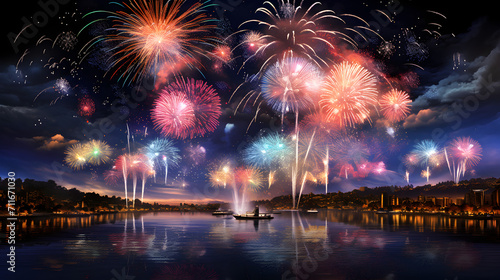 Fireworks Extravaganza Over the River,, A Sparkling Fireworks Ballet