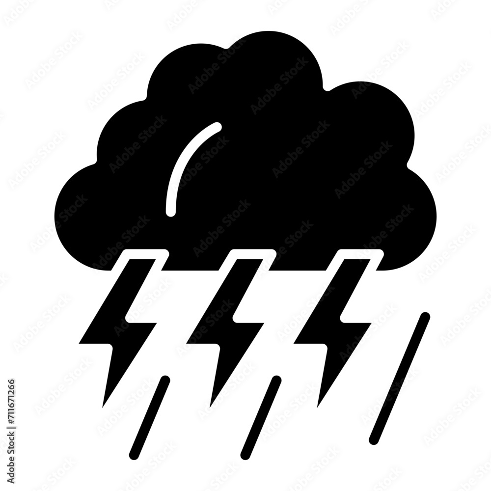 Thunderstorm icon vector image. Can be used for Weather. Thunderstorm icon vector image. Can be used for Weather.