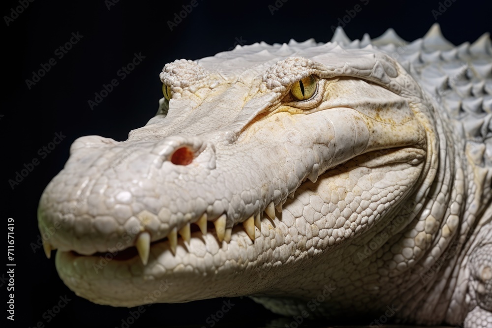 Obraz premium Albino saltwater crocodile: Striking lack of pigmentation.