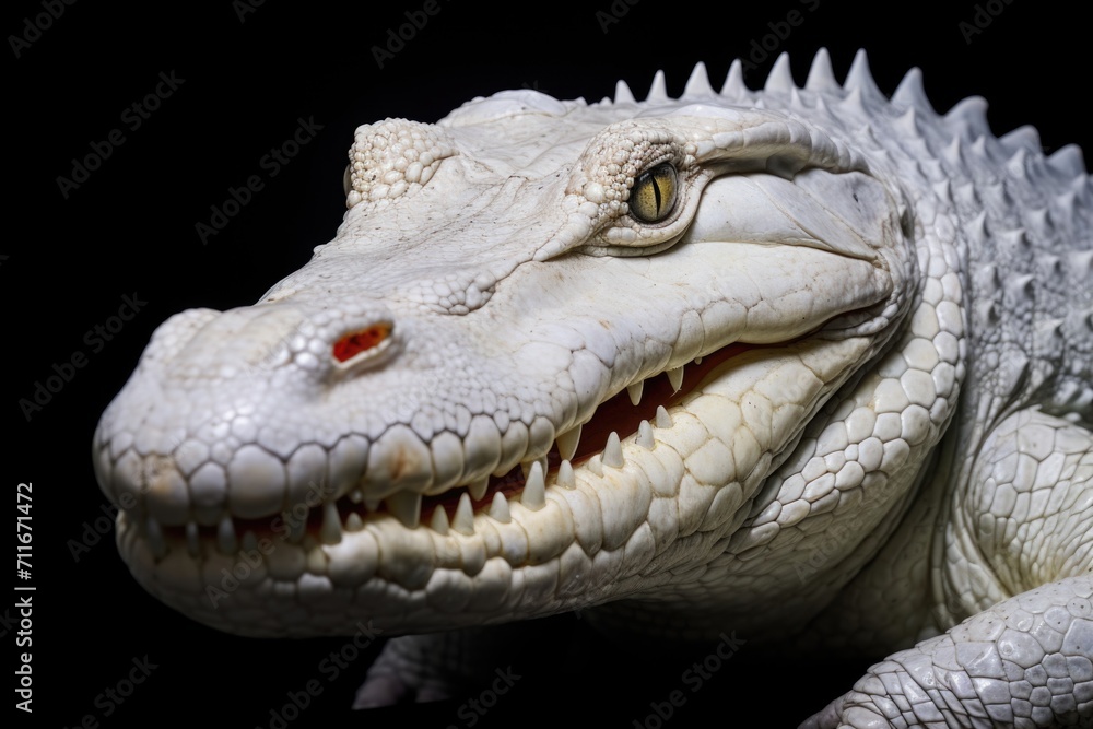Fototapeta premium Albino saltwater crocodile: Striking lack of pigmentation.