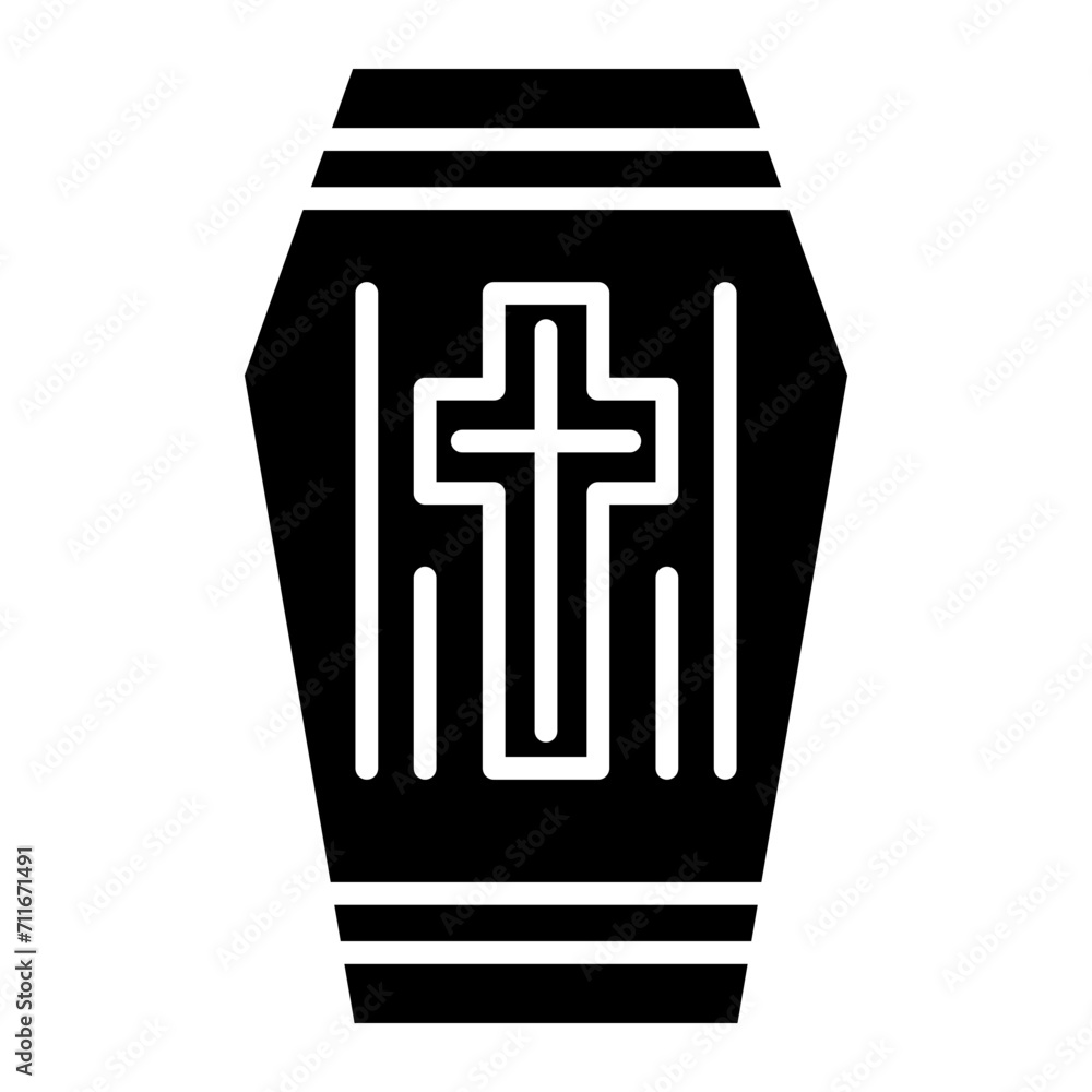 Obraz premium Coffin icon vector image. Can be used for Funeral.