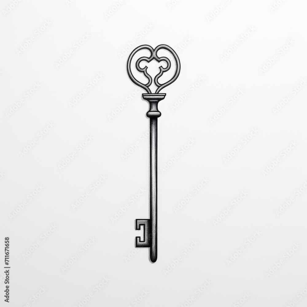 Key tattoo design. Generative AI Key tattoo design. Generative AI