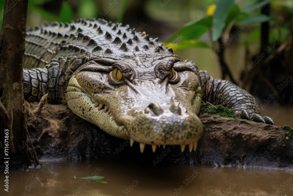 Fototapeta premium American crocodile in Jardines de la Reina, Cuba