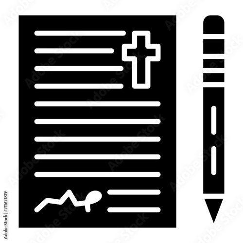 Testament icon vector image. Can be used for Funeral.