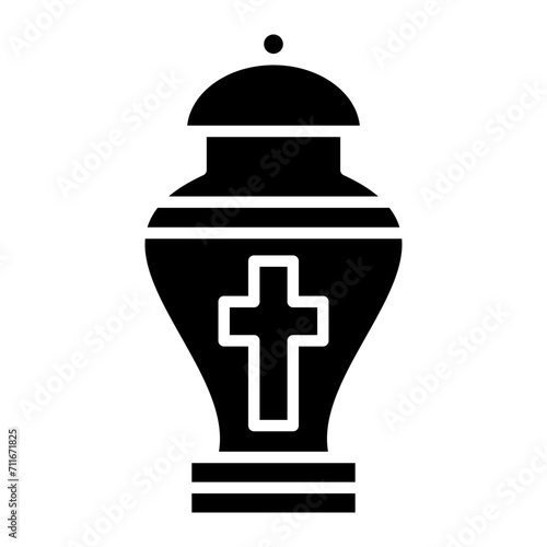 Urn icon vector image. Can be used for Funeral.