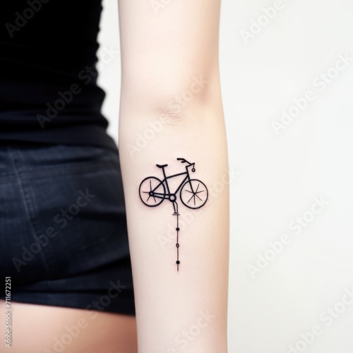 Bicycle tattoo design. Generative AI