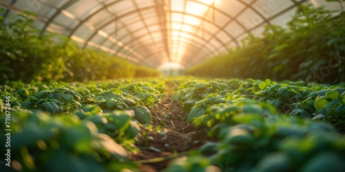 Green house Industrial agriculture and smart farming photo