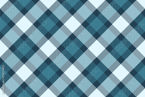 Revival plaid tartan fabric, best background vector pattern. Seasonal check texture seamless textile in cyan and light colors.