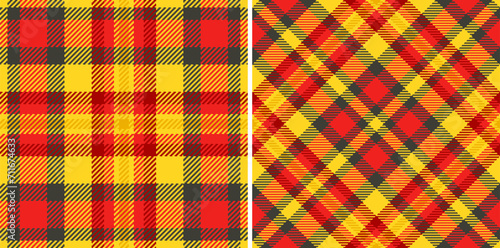 Fabric seamless background of pattern tartan textile with a check plaid vector texture.