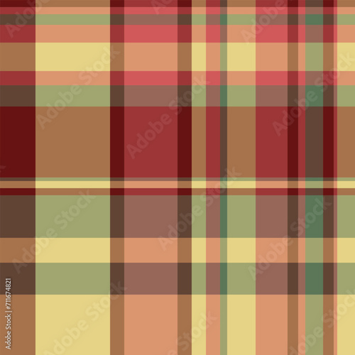 Figure texture plaid textile, britain tartan vector fabric. Thread pattern background seamless check in orange and red colors.