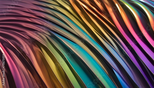 flowing rainbow-colored ridges of anodized steel