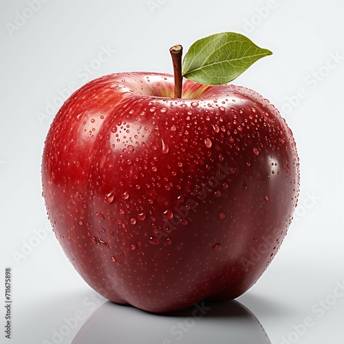 Apple with leaf