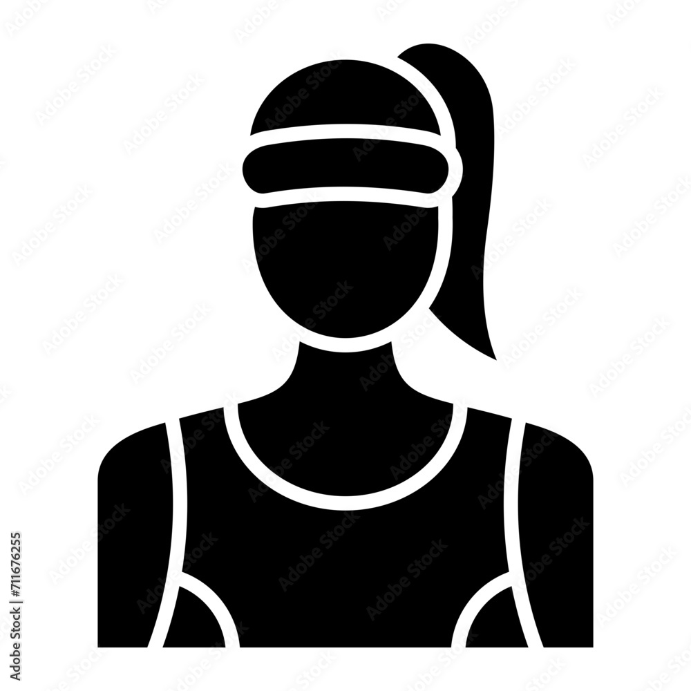 Sporty Lady icon vector image. Can be used for Housekeeping.