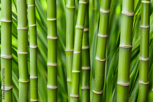 Green bamboo stems close up background.