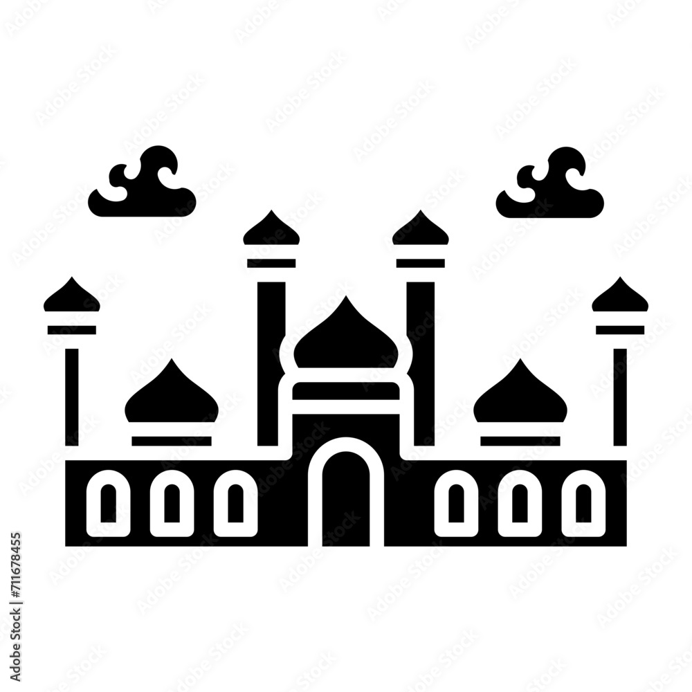 Mosque icon vector image. Can be used for Ramadan.