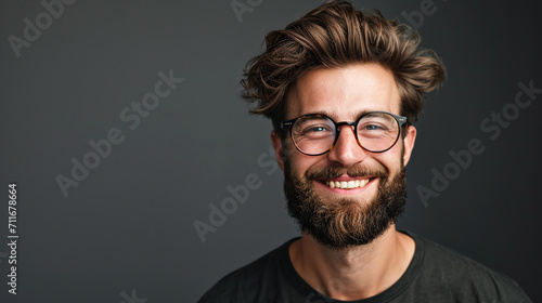 Portrait of the attractive man in glasses. 