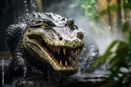 Angry crocodile at Saigon zoo