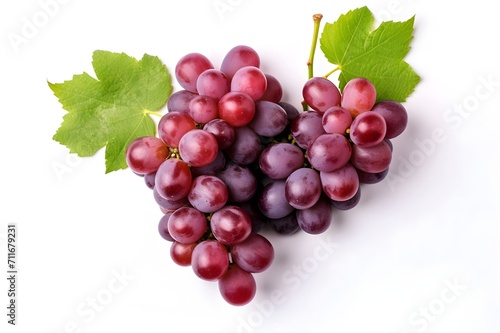 Red grape on white background