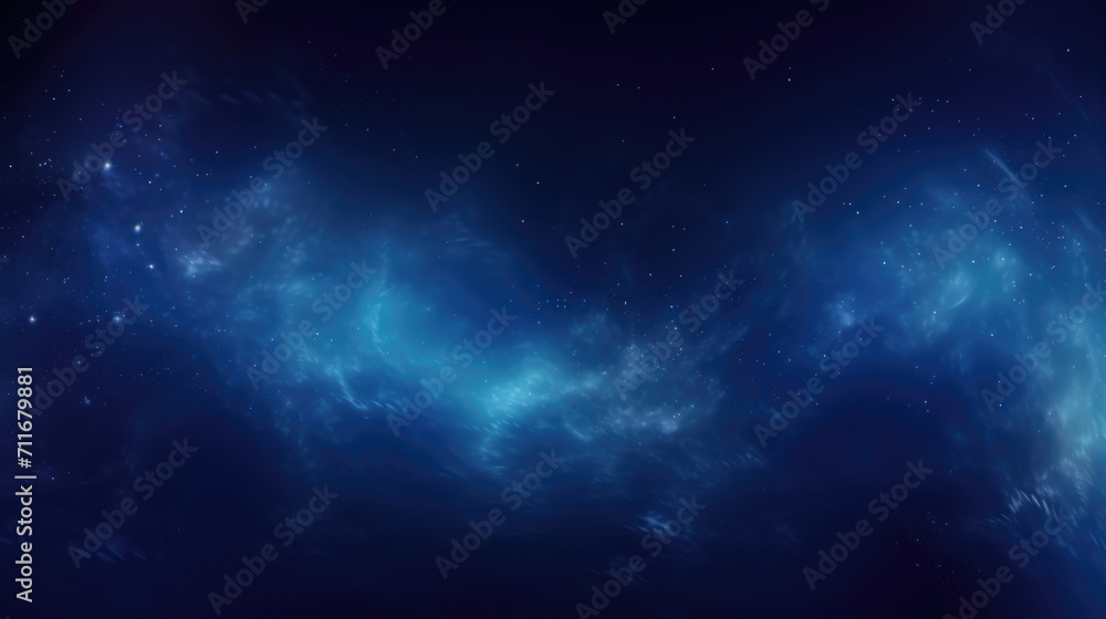 Ethereal cosmic nebula with stars in shades of blue background