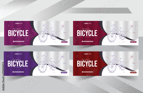 Bicycle sale creative facebook cover design and social media banner post design template