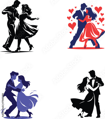 vector hand drawn dancing silhouette or dancing icon