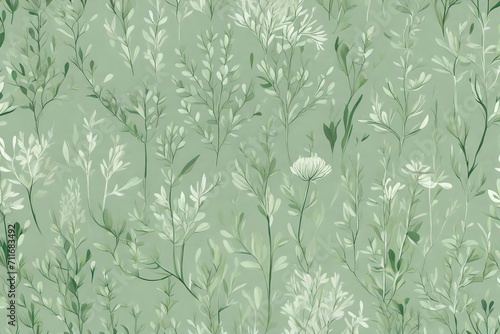 A tranquil sea of sage green, evoking a sense of harmony and balance in its minimalist beauty