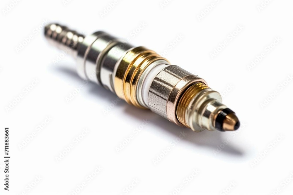 Isolated spark plug on white background. Generative AI Isolated spark plug on white background. Generative AI