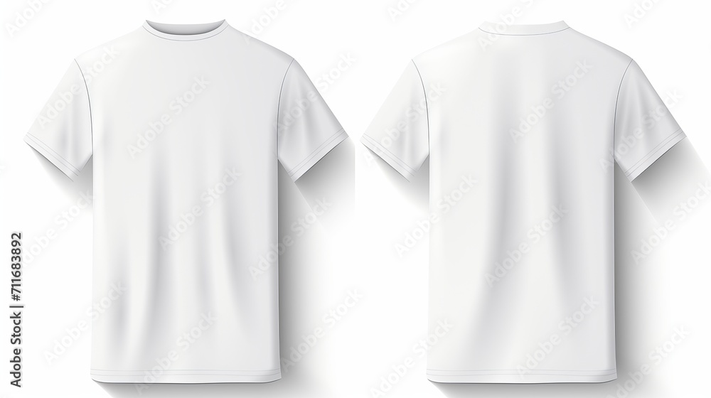 Professional white t shirt mockup template with front and back view for design print presentation Professional white t shirt mockup template with front and back view for design print presentation