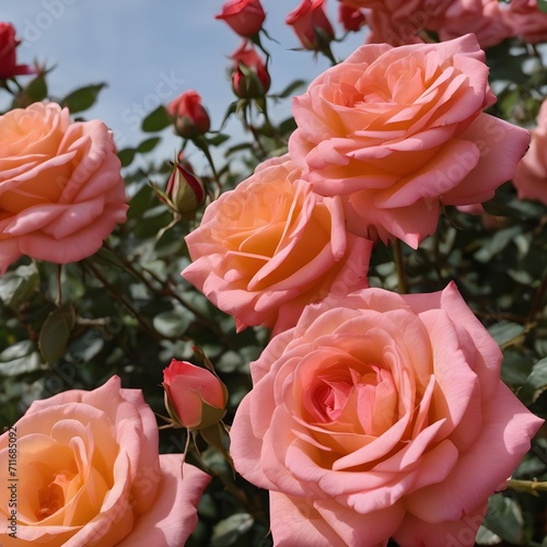 Valentine's Day Concept Beautifully arranged (((roses))), with delicate petals and a soft pink hue, artfully displayed in a ((vase)) against a backdrop of a (sunny, grass-filled meadow