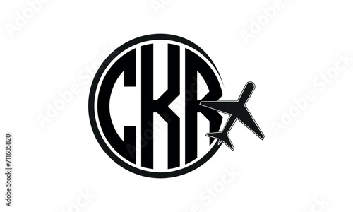 CKR three initial letter circle tour & travel agency logo design vector template. hajj Umrah agency, abstract, wordmark, business, monogram, minimalist, brand, company, flat, tourism agency, tourist
