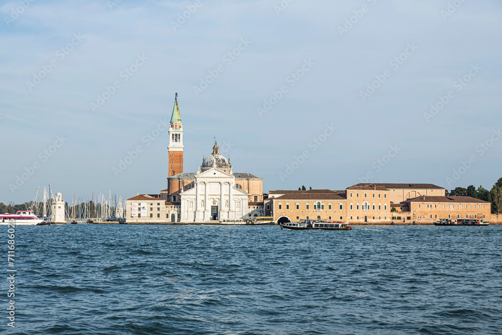 The Church of San Giorgio Maggioreas seen from Piazza San Marco in Venice, Italy.