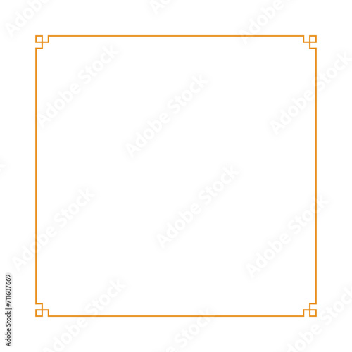 Square Chinese frame border. vector illustration element. Chinese new year traditional decor design