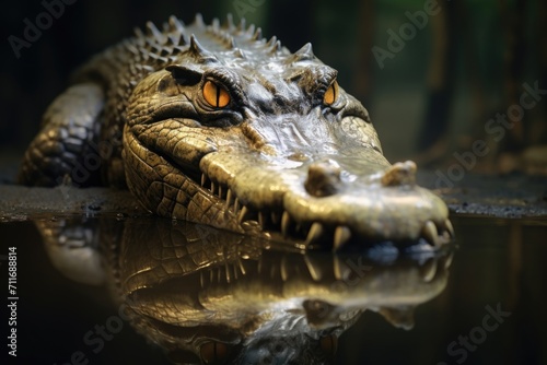 Reflection of a crocodile