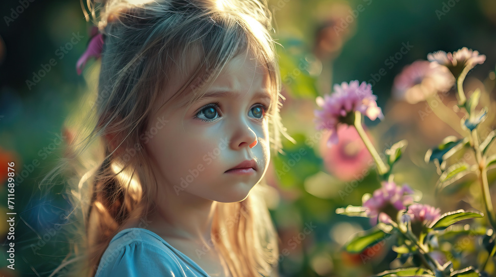 Upset Toddler: Heartbreaking Moment of a Little Girl Crying in the Front Yard