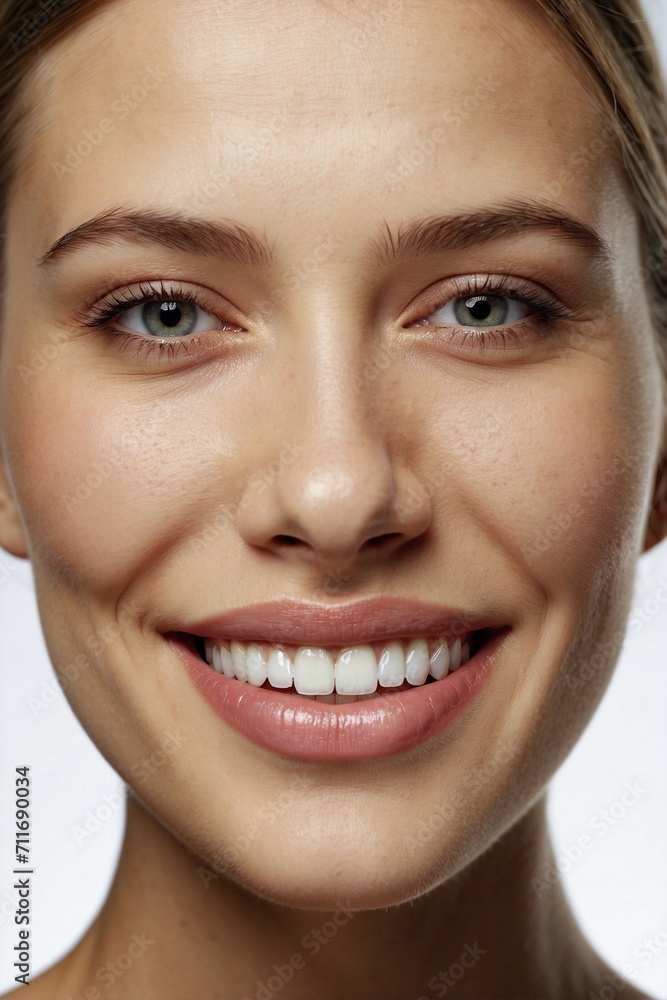 Female Face with Dazzling Smile and Perfect White Teeth Female Face with Dazzling Smile and Perfect White Teeth