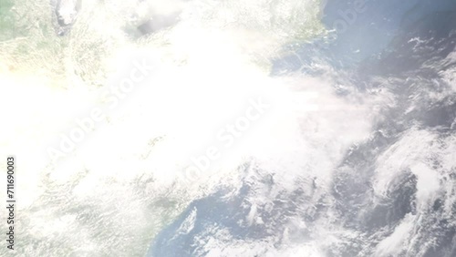 Zoom in from space and focus on Williamsburg, Virginia, USA. 3D Animation. Background for travel intro. Elements of this image furnished by NASA. photo
