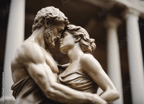 statue of a couple kissing