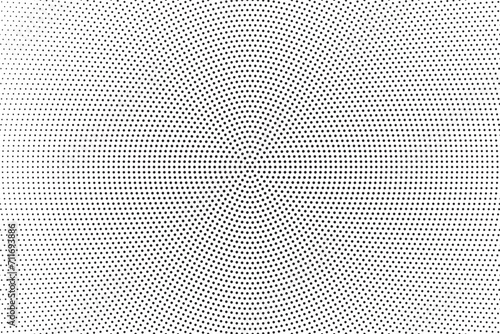 Halftone vector background. Monochrome halftone pattern. Abstract geometric dots background. Pop Art comic gradient black white texture. Design for presentation banner  poster  flyer  business card. 