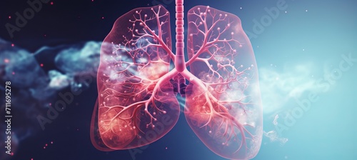 Detailed 3d illustration of healthy human lungs, perfect for medical concepts and healthcare. photo